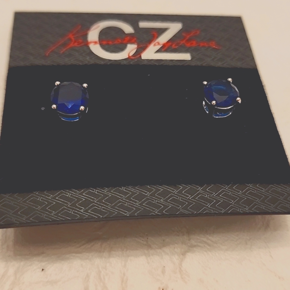 Sapphire Cz By Kenneth Jay Lane Earrings